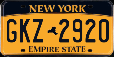 NY license plate GKZ2920