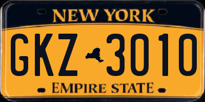 NY license plate GKZ3010