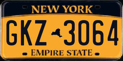 NY license plate GKZ3064