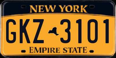 NY license plate GKZ3101
