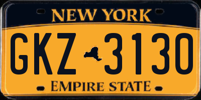 NY license plate GKZ3130