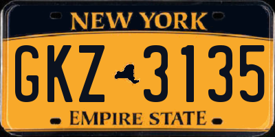 NY license plate GKZ3135