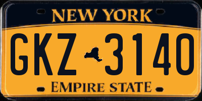 NY license plate GKZ3140