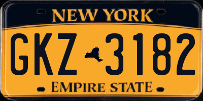 NY license plate GKZ3182