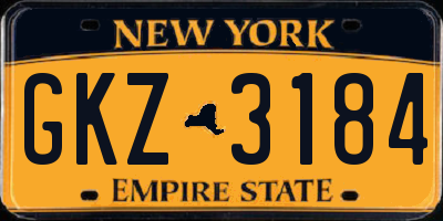 NY license plate GKZ3184