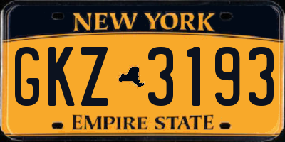 NY license plate GKZ3193
