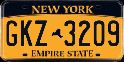 NY license plate GKZ3209
