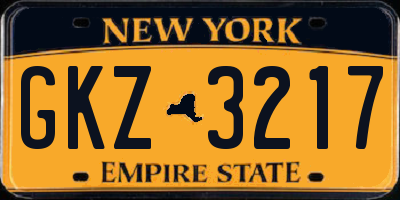 NY license plate GKZ3217