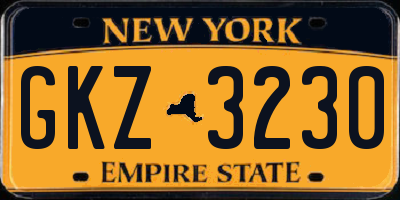 NY license plate GKZ3230