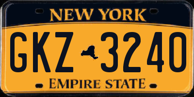 NY license plate GKZ3240