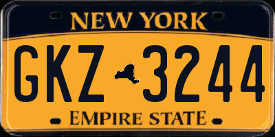 NY license plate GKZ3244