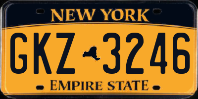 NY license plate GKZ3246