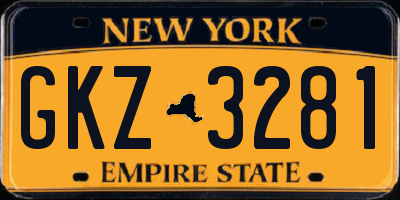 NY license plate GKZ3281