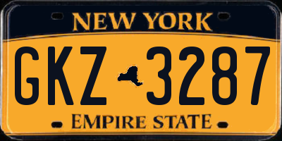 NY license plate GKZ3287