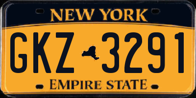 NY license plate GKZ3291