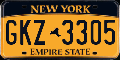 NY license plate GKZ3305