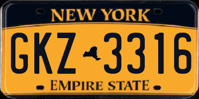NY license plate GKZ3316