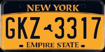 NY license plate GKZ3317