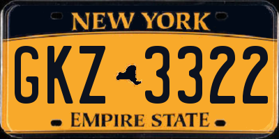 NY license plate GKZ3322