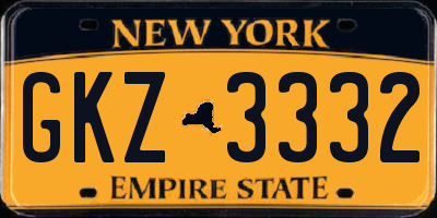 NY license plate GKZ3332