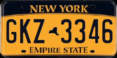 NY license plate GKZ3346