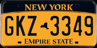NY license plate GKZ3349