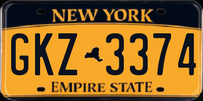 NY license plate GKZ3374