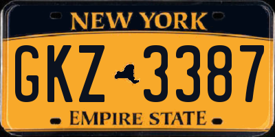 NY license plate GKZ3387