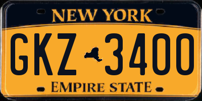 NY license plate GKZ3400