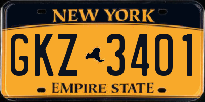 NY license plate GKZ3401