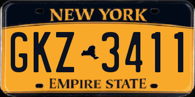 NY license plate GKZ3411