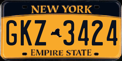 NY license plate GKZ3424