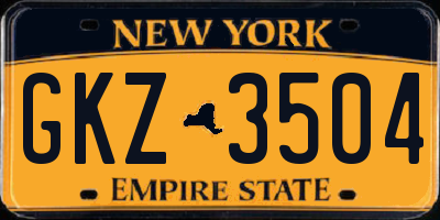 NY license plate GKZ3504