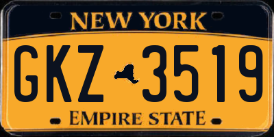 NY license plate GKZ3519