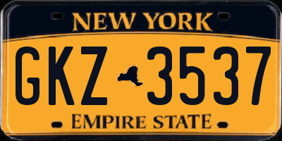 NY license plate GKZ3537