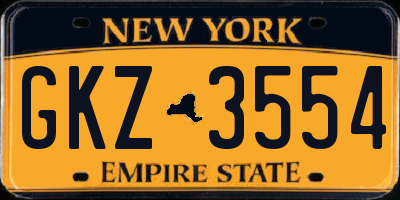 NY license plate GKZ3554