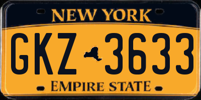 NY license plate GKZ3633
