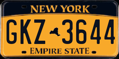 NY license plate GKZ3644