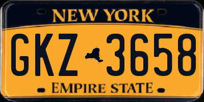 NY license plate GKZ3658