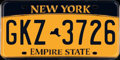 NY license plate GKZ3726