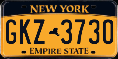 NY license plate GKZ3730