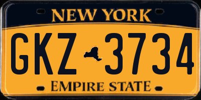 NY license plate GKZ3734