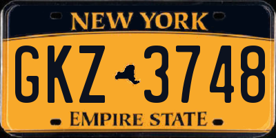 NY license plate GKZ3748
