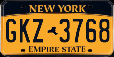 NY license plate GKZ3768