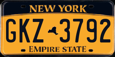 NY license plate GKZ3792
