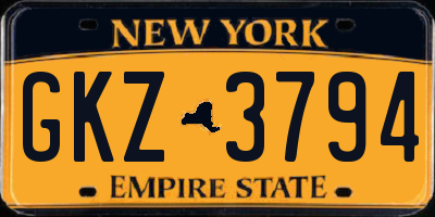 NY license plate GKZ3794