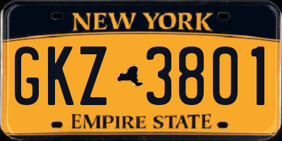 NY license plate GKZ3801
