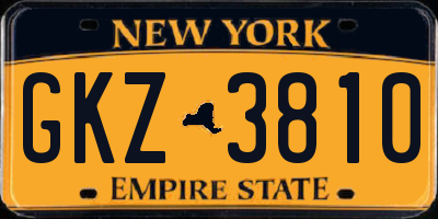 NY license plate GKZ3810