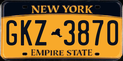 NY license plate GKZ3870