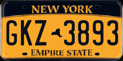 NY license plate GKZ3893